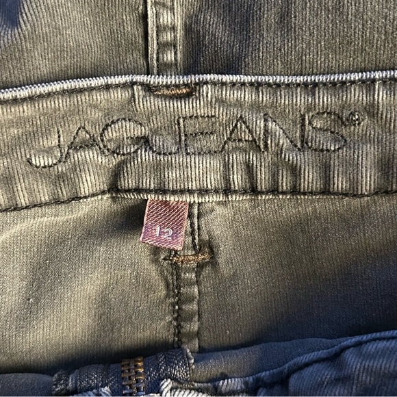 JAG Jeans Gray Corduroy Mini Skirt Y2K Size 12 Stretch Cotton Front Zip Boho - Picture 5 of 8